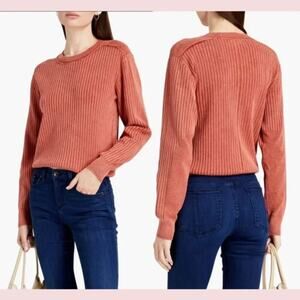 Rag & Bone Irwin Ribbed Sweater Brick Red size large